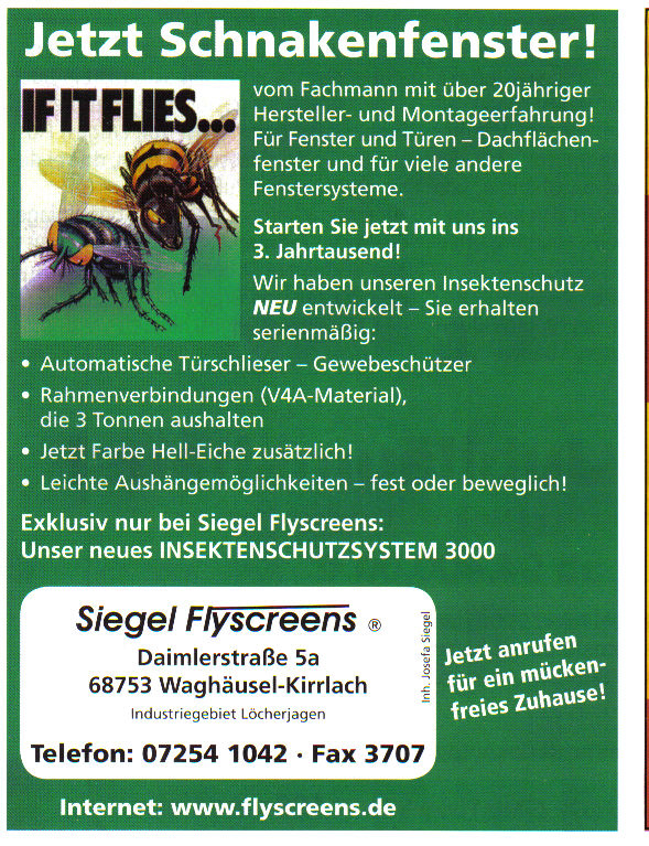Inserrat Siegel Flyscreens